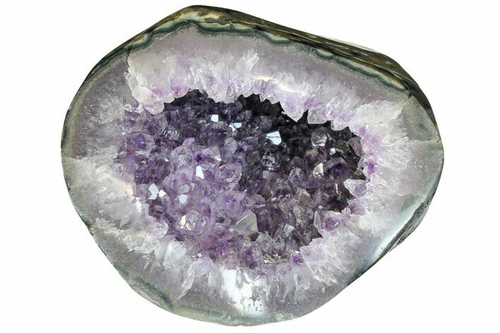 Purple Amethyst Geode With Polished Face - Uruguay #152449